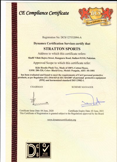 CE Compliance Certificate A
