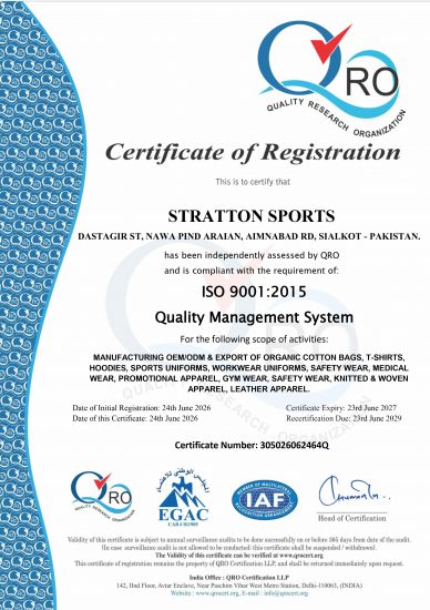 Stratton Sports 1st ISO 9001-2015