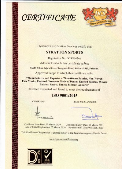 Stratton Sports 2nd ISO 9001-2015