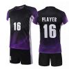 Black Purple Gradient Sports Uniform Set Short Sleeve Round Neck Jersey and Above Knee Shorts Manufacturers, Suppliers in Sialkot