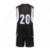 Black White and Red Sports Uniform Set Sleeveless Round Neck Jersey and Above Knee Shorts Manufacturers, Suppliers in Sialkot