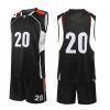 Black White and Red Sports Uniform Set Sleeveless Round Neck Jersey and Above Knee Shorts Manufacturers, Suppliers in Sialkot