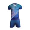 Blue Gradient Sports Uniform Set Short Sleeve V Neck Jersey and Above Knee Shorts Manufacturers, Suppliers in Sialkot