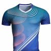 Blue Gradient Sports Uniform Set Short Sleeve V Neck Jersey and Above Knee Shorts Manufacturers, Suppliers in Sialkot