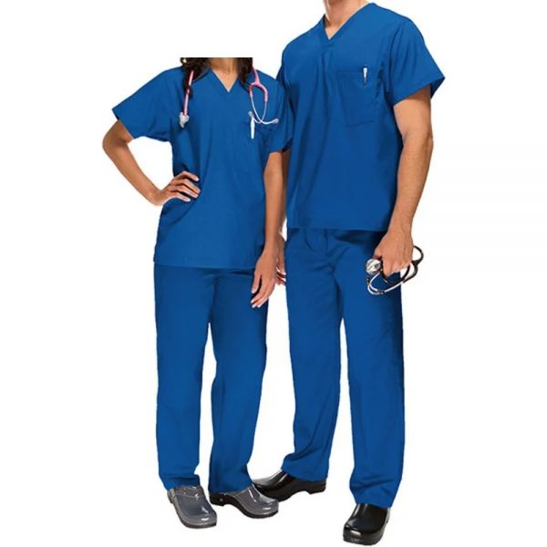 Blue Pure Cotton Medical Uniform for Hospital Staff Pants and Shirt Set Manufacturers, Suppliers in Nizhnevartovsk