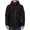 Casual Black Puffer Jacket with Hooded Neck and Zip Front Manufacturers, Suppliers in Sialkot