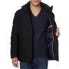 Casual Black Puffer Jacket with Hooded Neck and Zip Front Manufacturers, Suppliers in Sialkot