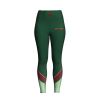Dark Green Womens Leggings Full Length High Rise Slim Fit Color Blocked Panels for Workout Manufacturers, Suppliers in Sialkot