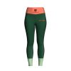 Dark Green Womens Leggings Full Length High Rise Slim Fit Color Blocked Panels for Workout Manufacturers, Suppliers in Sialkot