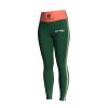 Dark Green Womens Leggings Full Length High Rise Slim Fit Color Blocked Panels for Workout Manufacturers, Suppliers in Sialkot