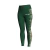 Dark Green Womens Leggings Full Length High Rise Slim Fit Color Blocked Panels for Workout Manufacturers, Suppliers in Sialkot