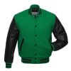 Green Black Wool Varsity Jacket Perfect for Casual Outfits Manufacturers, Suppliers in Sialkot
