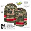 Green Camouflage Ice Hockey Uniform Military Style Long Sleeve Name Number Custom Manufacturers, Suppliers in Sialkot