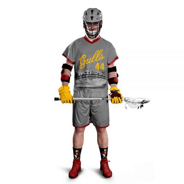 Grey Reversible Lacrosse Uniform Jersey and Shorts Lightweight Polyester Unisex Manufacturers, Suppliers in Sialkot