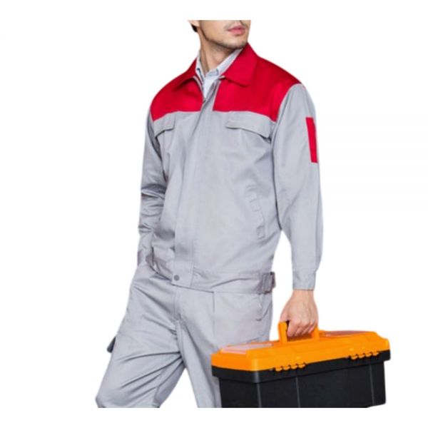 Light Grey Red Panel Electrician Uniform Unisex Regular Fit All Sizes Manufacturers, Suppliers in Nizhnevartovsk