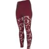 Maroon Full Length Womens Leggings Multi Design High Rise Slim Fit Reflective Panels Manufacturers, Suppliers in Sialkot