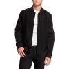 Men Black Bomber Jacket Textured Fabric Regular Fit Sleeves Ribbed Collar Manufacturers, Suppliers in Sialkot