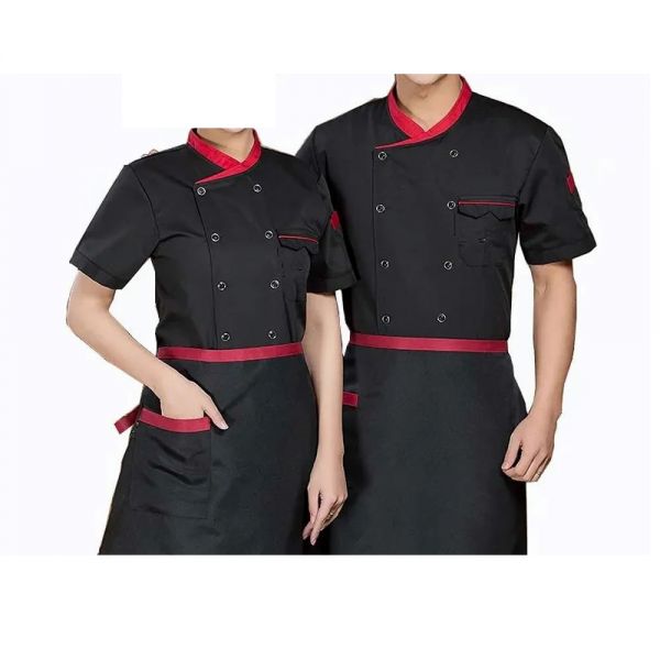 Men Black Kitchen Uniform Blended Fabric Comfortable Cut Fit Design Manufacturers, Suppliers in Sialkot