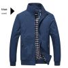 Men Blue Bomber Jacket Polyester Blend Regular Fit Full Sleeves Zip Closure Manufacturers, Suppliers in Sialkot