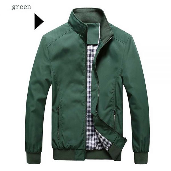 Men Green Casual Jacket Polyester Blend Regular Fit Zip Closure Manufacturers, Suppliers in Sialkot