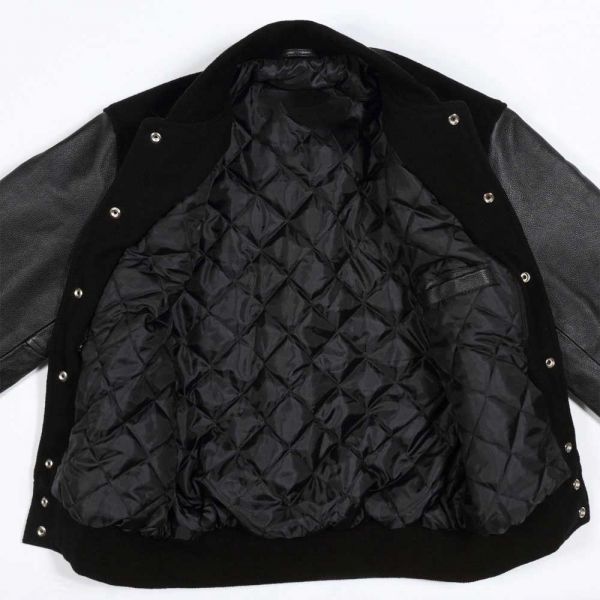 Mens Faux Leather Varsity Bomber Jacket Classic Fit Collared Neck Striped Manufacturers, Suppliers in Italy