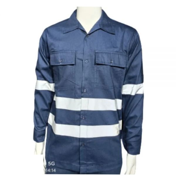 Navy Blue Safety Shirt Flame Resistant Full Sleeve Industrial Workwear Manufacturers, Suppliers in Nizhnevartovsk