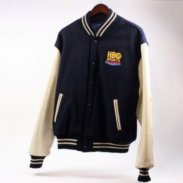Navy Cream Varsity Jacket Featuring Ribbed Neck Design Manufacturers, Suppliers in Sialkot