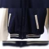 Navy Cream Varsity Jacket Featuring Ribbed Neck Design Manufacturers, Suppliers in Sialkot