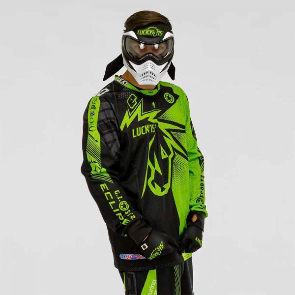 Paintball Performance Jersey Black Neon Green Sublimated Graphic Long Sleeve Manufacturers, Suppliers in Sialkot