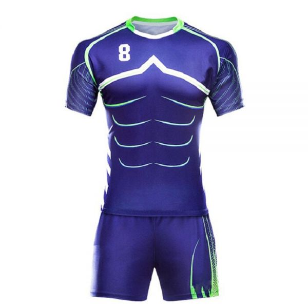 Professional Rugby Compression Uniform Neon Green and White Jersey and Shorts for Soccer Manufacturers, Suppliers in Sialkot