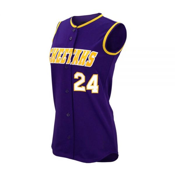 Purple Yellow Softball Uniform Set Lightweight Moisture Wicking Fabric Manufacturers, Suppliers in Sialkot