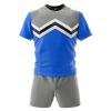 Rugby Uniform Set Blue Grey White Polyester Lightweight Breathable Jersey Shorts Manufacturers, Suppliers in Sialkot