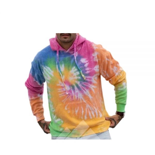 Unisex Multi Color Tie Dye Cotton Hoodie Full Sleeve Manufacturers, Suppliers in Nizhnevartovsk