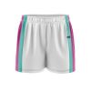 White Pink and Teal Netball Shorts Lightweight Polyester for Women and Girls Manufacturers, Suppliers in Sialkot