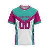 White Teal and Pink Netball T Shirt Lightweight Breathable Polyester Mesh Manufacturers, Suppliers in Sialkot