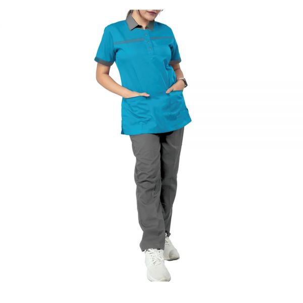 Womens Cotton Hospital Cleaning Staff Uniform Corporate Half Sleeve Manufacturers, Suppliers in Nizhnevartovsk